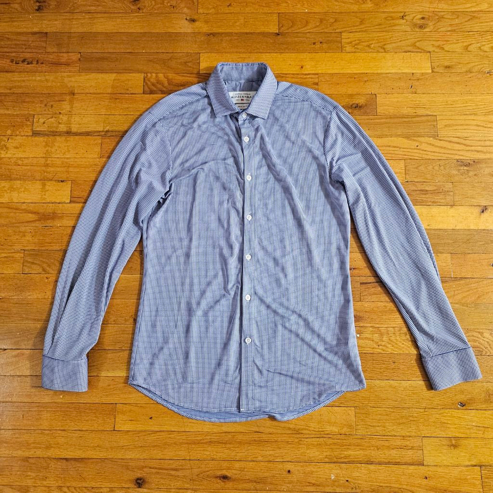 Mizzen Main Mens Button Down Shirt Blue Size Medium